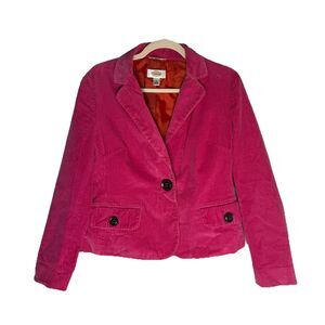 Talbots Hot Pink Corduroy Chunky Button Pocket Blazer Jacket 90s Y2K Size 8